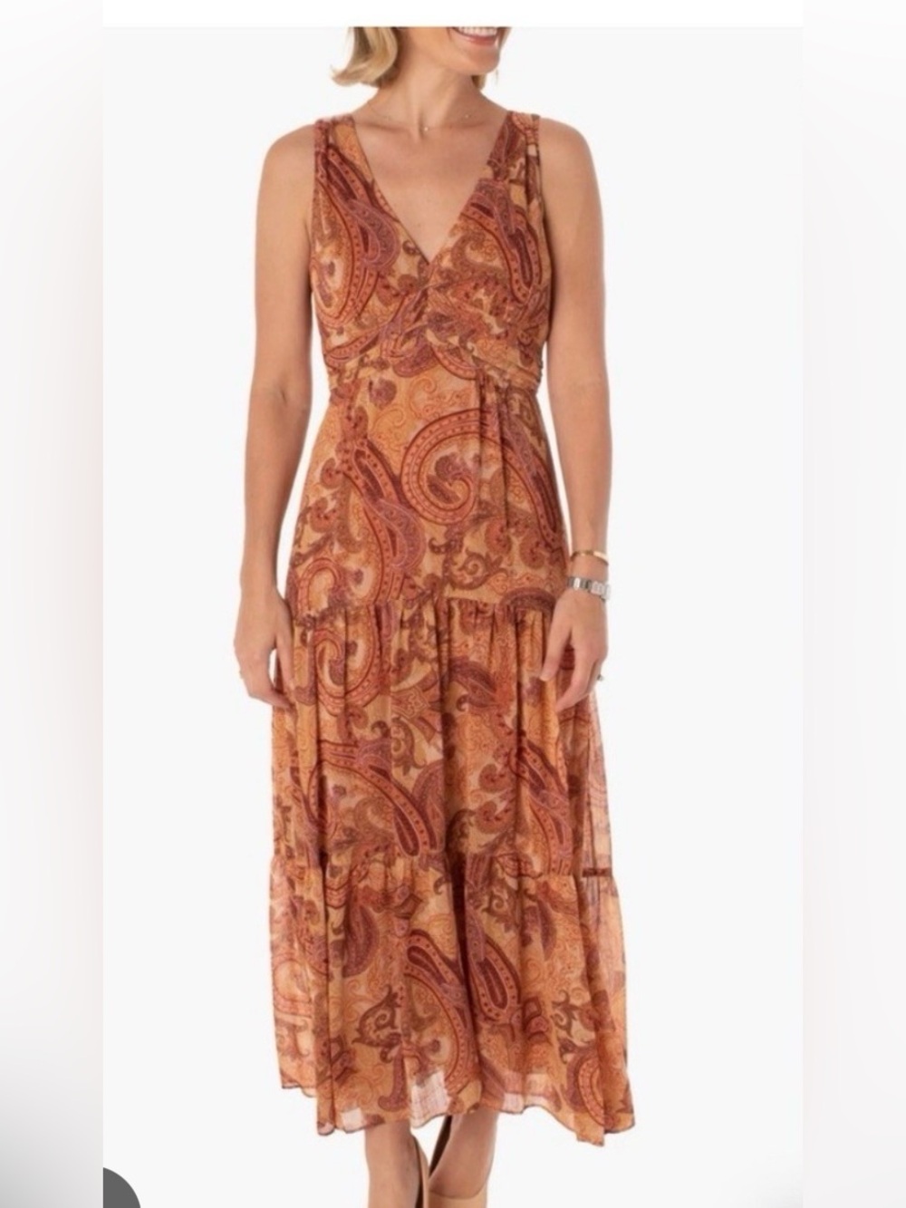 Taylor paisley flowy midi dress